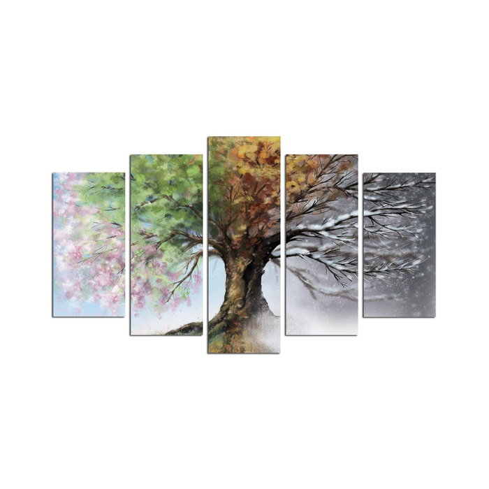 Wallity Cuadro Decorativo 5DMDF-6 de 5 Piezas en MDF Multicolor